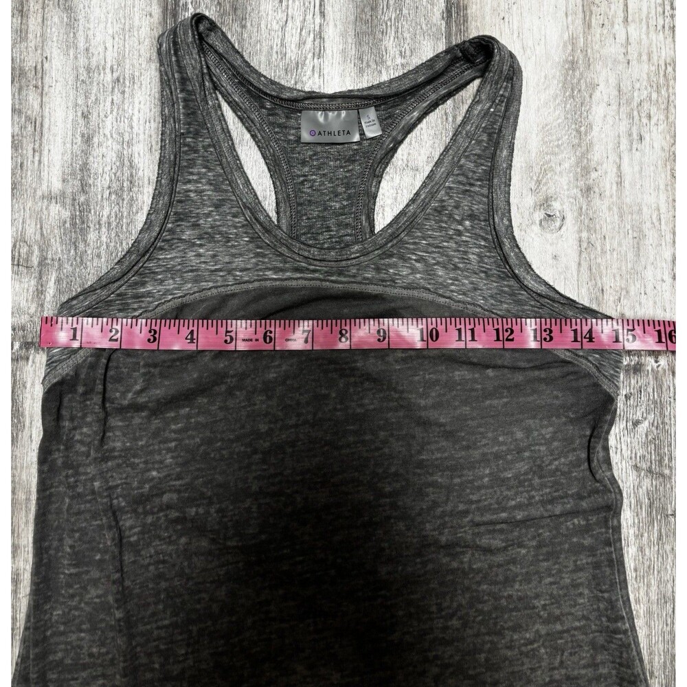 Athleta Sunrise Sheer Burnout Midi Dress Gray Racerback High Low Size S - Picture 5 of 7